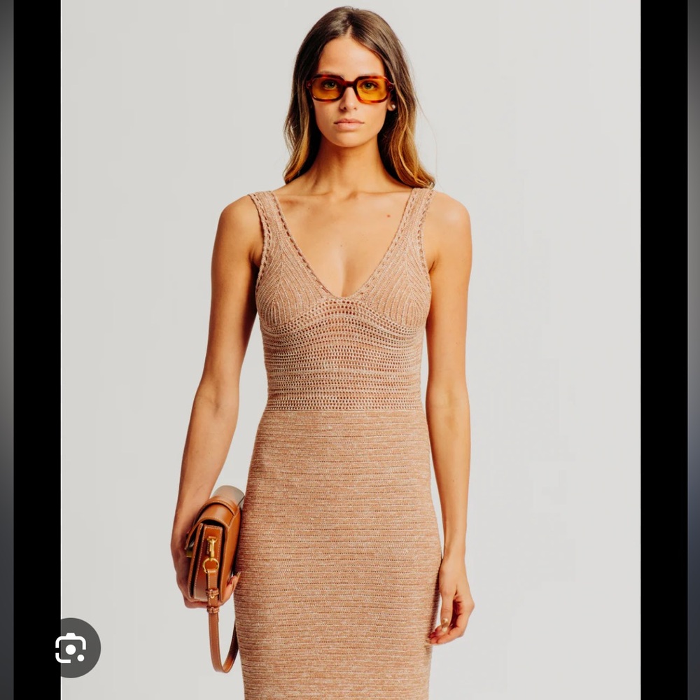 NWT Torn by Ronny Kobo Brown Sand Madi Dress